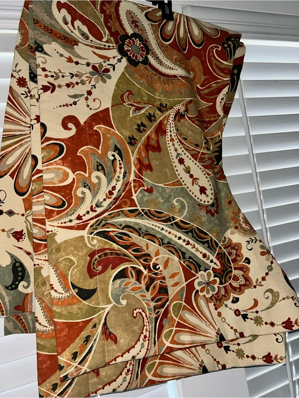 Retro Paisley Valance Pair - Multi-Color Home Window Decor Set of 2 NWOT